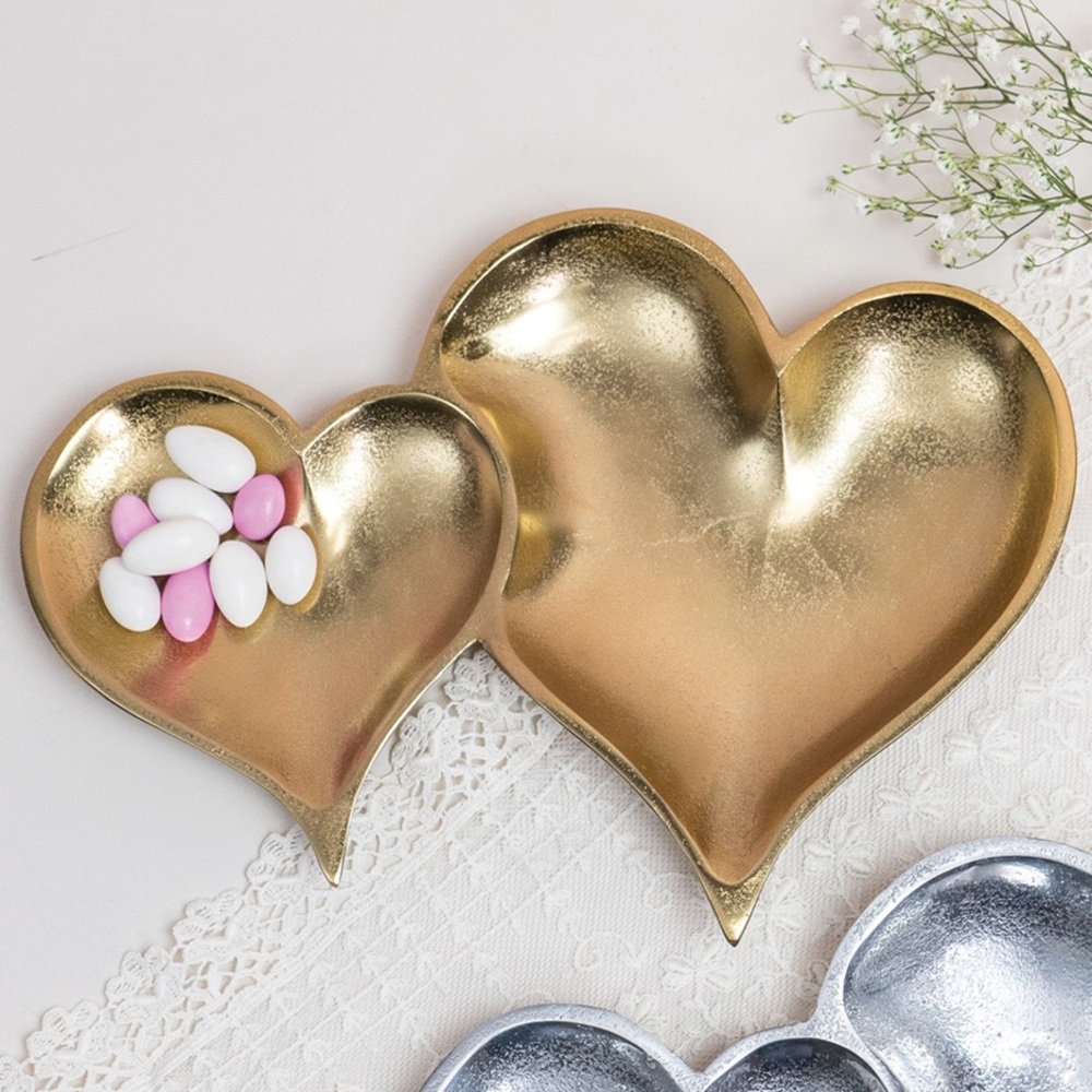 Two Hearts Entwined Textured Serving Decor
